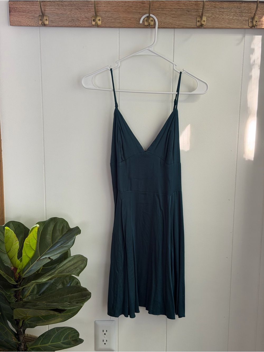 Dark Teal Spaghetti Strap V-Neck Dress
